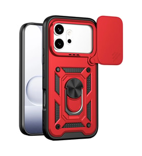Northcity Huawei Honor 600 Uyumlu Pars Lens Yüzüklü Silikon - Kırmızı