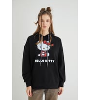 Lisanslı Baskılı Kapüşonlu Oversize Fit Sweatshirt (Siyah)