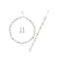 Para İnci Kolye Bileklik Küpe Üçlü Set (Beyaz)