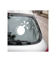 Pimi Çekilmiş Patlayacak Araç Sticker 25cm Beyaz