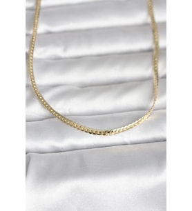 CM 14K Gold Renk Yassı Zincir Model 45 cm Kadın Kolye