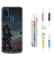 Samsung M21 M22 M23 M30 M31S M32 Kılıf Kablo Koruma Spiral Silikon Warrior 1653
