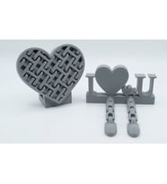 Sevgiliye Özel Hasır Kalp Takı Kutusu ve I Love You Masa Üstü Obje (Gri)