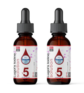 Lugol İyot Çözeltisi %5  2x50 mL (Lügol Çözeltisi Cam Damlalıklı Şişe,Pharma Grade Lugols Iodine)