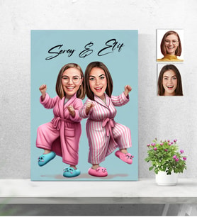Kişiye Özel Ahşap Tablo Kız Arkadaşlar-36 30x40