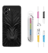 Vivo Y15S Y32 Y33S Y51 Y53S Kılıf Kablo Koruma Spiral Silikon Black Fox 1325