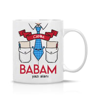 Babalara Özel Yazılı Hediye Çay Kahve Kupa Bardak-baba2