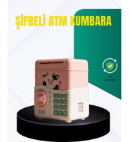 Pembe Şifreli Eğitici ATM Kasa Çocuk Kumbarası