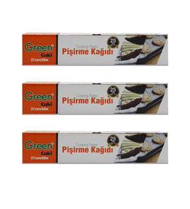 Green Cuki Yağlı Fırın Tepsi Pişirme Kızartma Kağıdı - 37 Cm. x 50 Metre - 3 Kutu