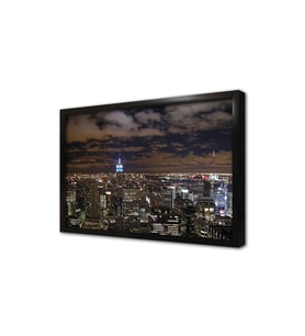 New York Gece Çerçeveli Mdf Tablo