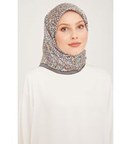 Armine Nostalji Serisi İpek Twill Eşarp 9013D-04 (Çok Renkli)