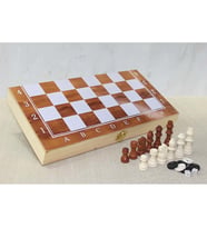 Ahşap satranç ve tavla seti 34 cm
