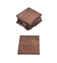 6'lı Minimalist ceviz rengi ahşap bardak altlığı 9cm x 9cm genişlikte 1cm kalınlıkta suya dayanıklı (Kahverengi)