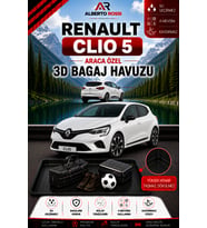 Renault Clio 5 HB 2020 - 2026 Araca Özel 3D Bagaj Havuzu