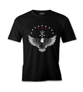 Kafkas Adige Bayraklı Karta Siyah Erkek Tshirt