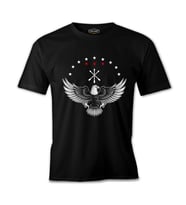 Kafkas Adige Bayraklı Karta Siyah Erkek Tshirt