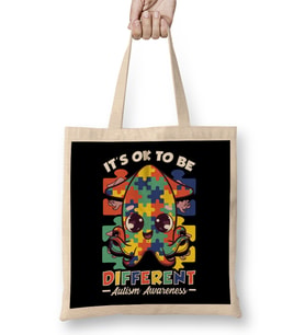 It s OK To Be Different Autism Awareness Puzzle Bez Çanta Uzun Saplı