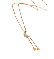 Minimal rose gümüş ay Yıldız kolye