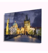 İdealizbiz Prag Manzara Cam Tablo 4mm Dayanıklı Temperli Cam