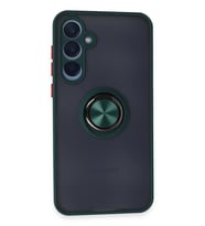 Galaxy A35 5G Kılıf Montreal Yüzüklü Silikon Kapak - Yeşil