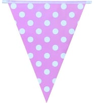 Kazanabil Puantiyeli Üçgen Flama Bayrak Pembe