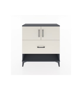 Arges Şifonyer 2 Raflı Tek Çekmeceli 2 Kapaklı 88x30x96 Antrasit-Aytaşı