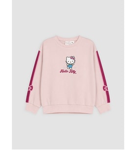 LCW Kids Pembe Hello Kitty Baskılı Kız Çocuk Sweatshirt