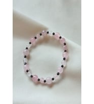 6-8 MM PEMBE KUVARS, HEMATİT DOĞALTAŞ BİLEKLİK