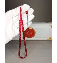 ATEŞ KEHRİBAR TESBİH CANLI RENK HALİL KOÇAK USTA YAPIMI