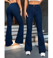 Kadın Yüksek Bel Paçaya Doğru Geniş Kot Pantolon