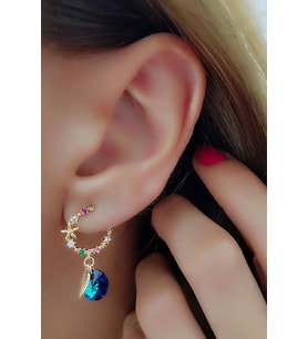 swarovski taşlı gümüş bayan küpe