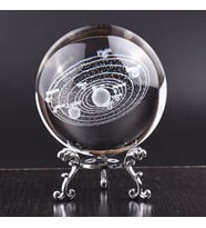 Dekoratif Metal Ayaklı Gezegenler 3D Cam Küre