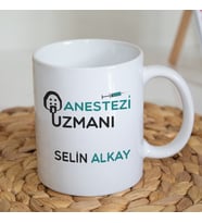 Kişiye Özel İsim Baskılı Anestezi Uzmanı Kupa Bardak Çift Taraflı Kupa Baskı