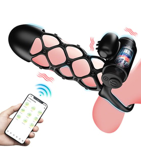 Telefon Kontrollü Titreşimli Penis Kılıfı – Şarjlı