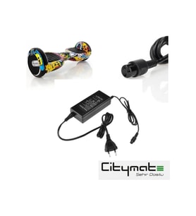 CityMate Hoverboard 42V 2A HIZLI Şarj Cihazı Elektrikli Kaykay Scooter Adaptör Tüm Marka Modellerle Uyumlu