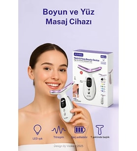 Auhma Ahb-04 Boyun & Yüz Masaj Cihazı Cilt Yenileyici, LED Işıklı, Mikro Akım Teknolojili
