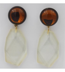 Gold Vip Vintage Tasarım Küpe (Beyaz)
