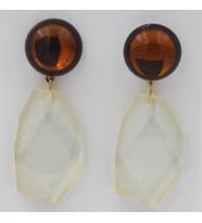Gold Vip Vintage Tasarım Küpe (Beyaz)
