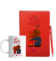 Sevgililer Gününe Özel Kırmızı Defter Kalem & Kupa Hediye Seti 35