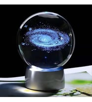 Samanyolu Temalı 3D Renkli Işıklı Cam Küre