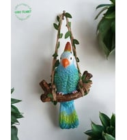 Goboticaret 1 Adet Dekoratif Sallanan Duvar ve Bahçe Süsü Kuş Biblo Farklı Renk Seçenekleri 13*9 cm (Mavi)