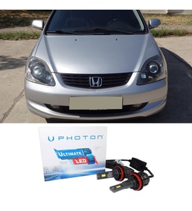 Honda Civic HB Led Xenon Kısa Far Ampulü H1 Ultimate 9500 Lumens Yeni Seri Beyaz 2004-2006