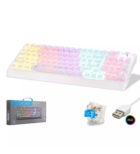 Hadron G500XW Mekanik Gaming Klavye Blue Switch RGB Aydınlatmalı 104 Tuş - Beyaz - 1 ADET