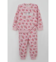 Breeze Kız Çocuk Eşofman Takım Çiçek Desenli 1.5-5 Yaş, Pembe