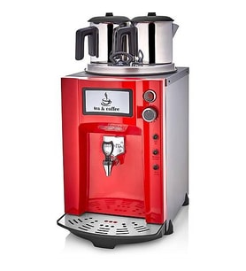 Remta De12P Elektrikli 2 Demlikli Premium Jumbo Çay Makinesi 15 Lt Kırmızı - Demlik Dahil