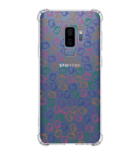 Samsung Galaxy S9 Plus  Köşe Korumalı Antişok Kapak Hello Kitty Tasarımlı Şeffaf Silikon Kılıf