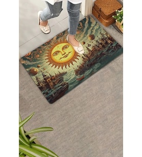 Valerine Life Sürrealizm Güneş Temalı Kapı Önü Paspası 45x70cm