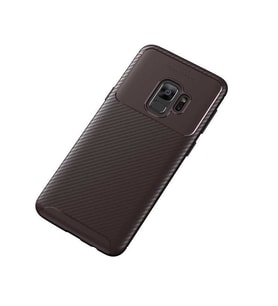 Samsung Galaxy S9 Kılıf Esnek Soft Karbon Tasarım Legion Serisi (Kahverengi)