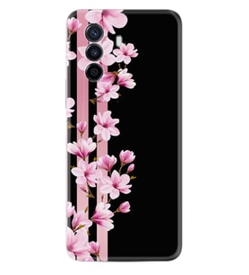 Huawei Nova Y70 Y90 Nova 9 SE  Kılıf Desemli Silikon Pink Flowers 3 1393