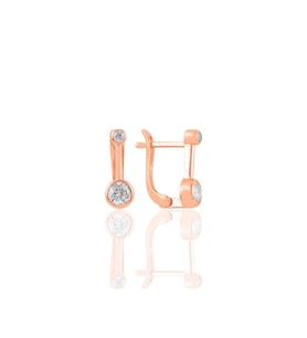 Söğütlü Silver Gümüş rose zirkon taşlı  j küpe